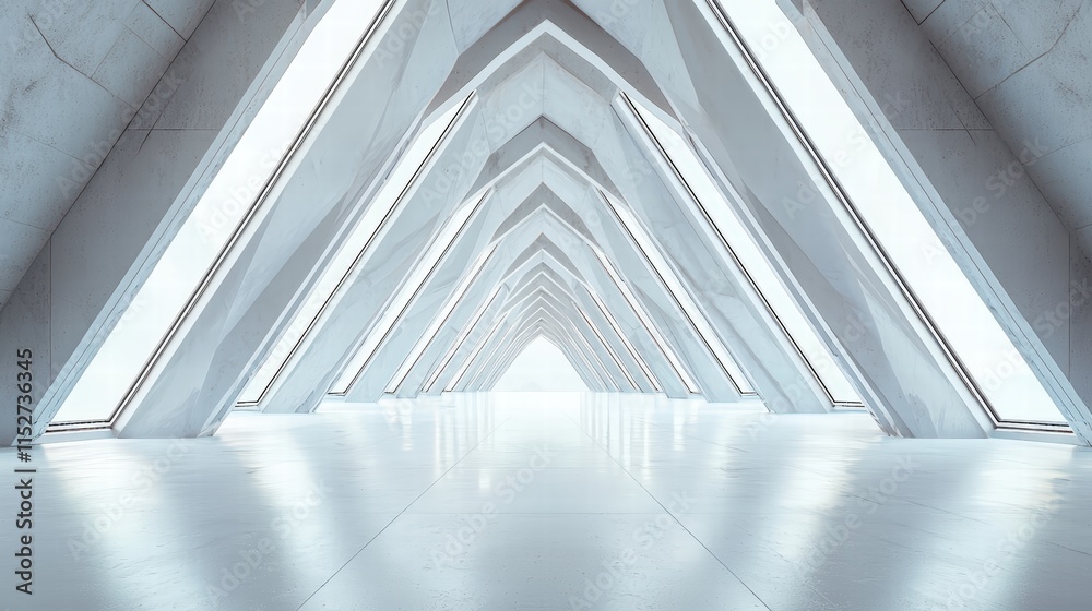 Obraz premium Bright and airy modern architectural interior