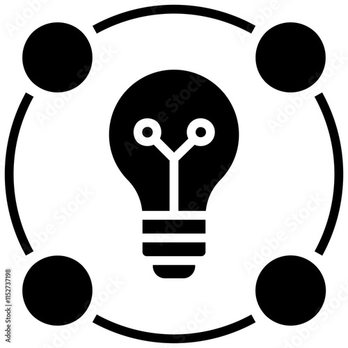 Light Bulb Glyph Icon, Business and Marketing Glyph Icon