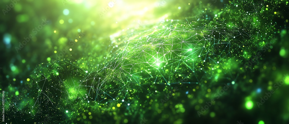 A dynamic visualization of sustainability with icons of clean energy solutions on a fresh A dynamic visualization of sustainability with icons of clean energy solutions on a fresh