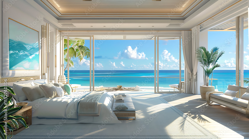 Fototapeta premium luxary airy bedroom interior design