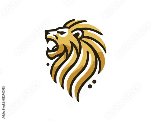 Wallpaper Mural Lion Roar head Mascot logo design icon symbol vector illustration.  Torontodigital.ca