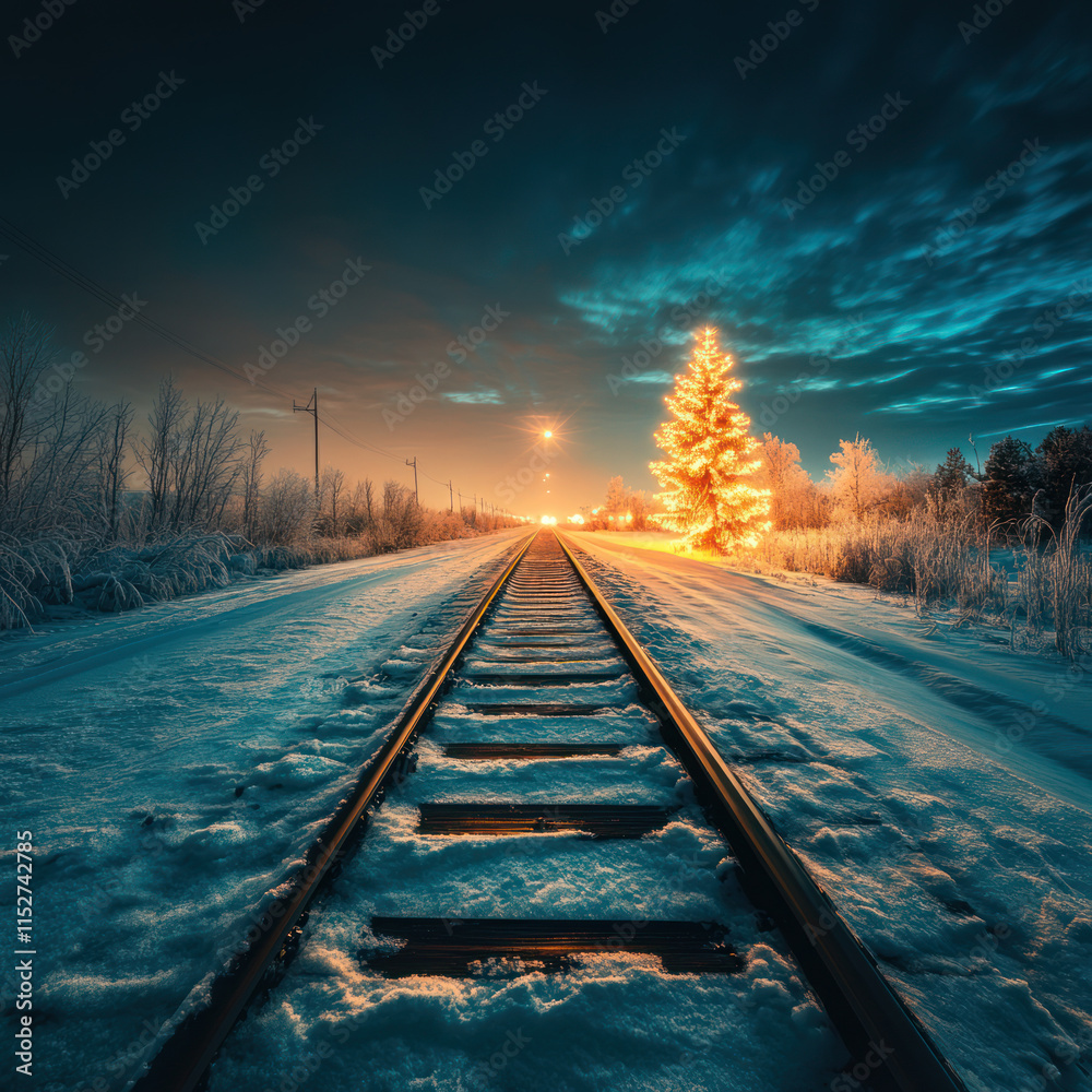 Fototapeta premium railroad in winter