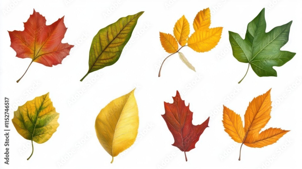 Autumn Leaves Showcase Vibrant Fall Colors and Nature's Beauty. Seasonal Changes, Leaf Collection, Botanical Illustration. Autumn Leaves Showcase Vibrant Fall Colors and Nature's Beauty. Seasonal Changes, Leaf Collection, Botanical Illustration.