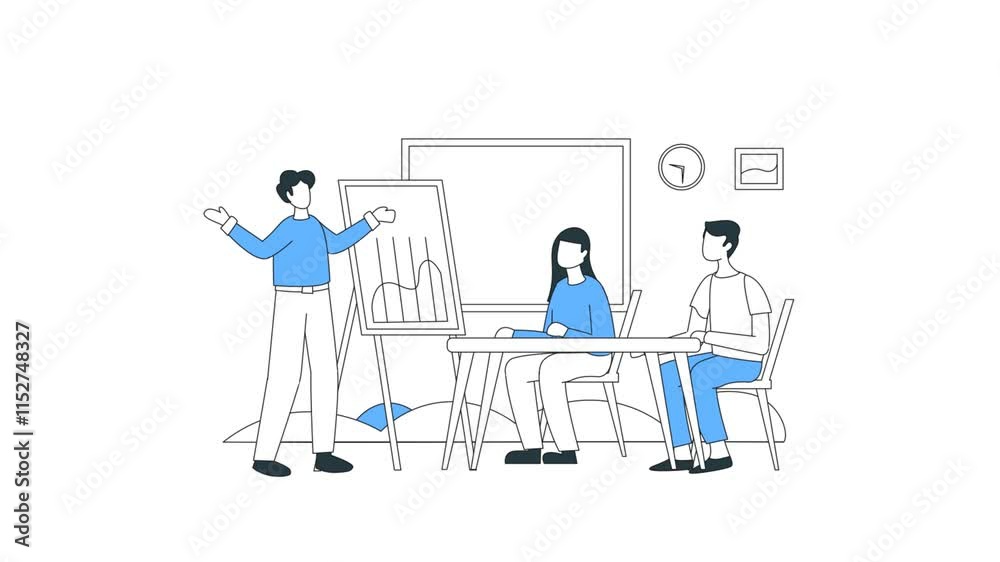 Business group meeting Animated Illustration Business group meeting Animated Illustration
