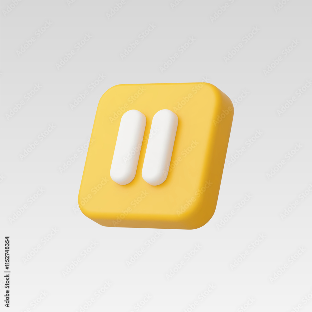 3d Realistic Pause Icon vector illustration 3d Realistic Pause Icon vector illustration