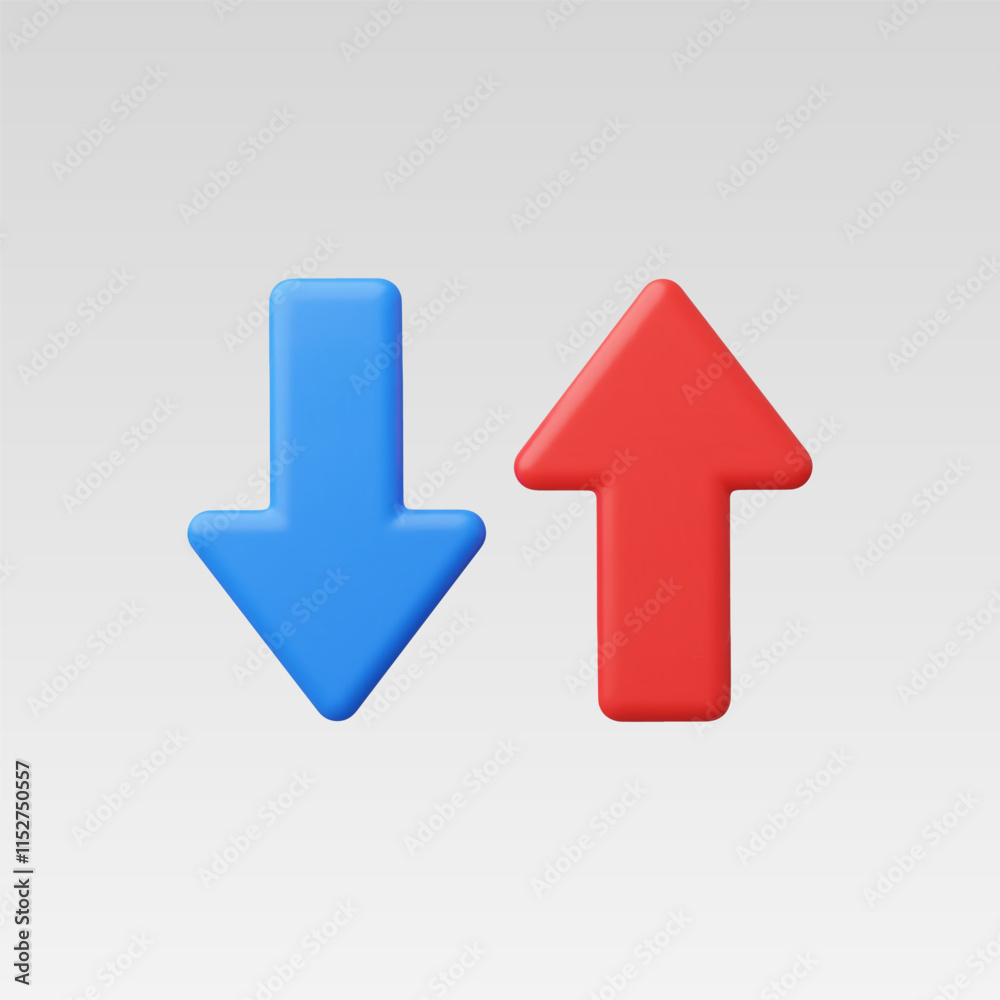 3d Realistic Arrow Up and down vector illustration 3d Realistic Arrow Up and down vector illustration
