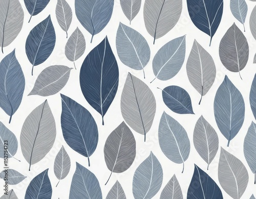 Wallpaper Mural seamless pattern with leaves Torontodigital.ca
