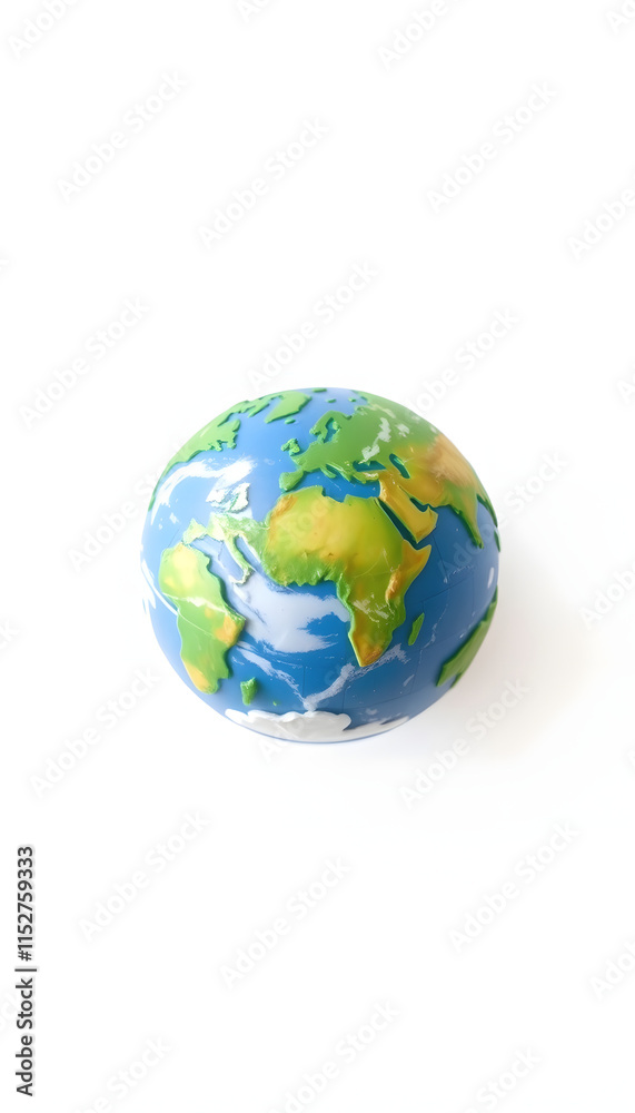 Fototapeta premium Planet Earth made of plasticine and isolated on white background, simple style