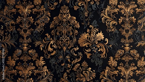 Seamless damask wallpaper Generative AI photo