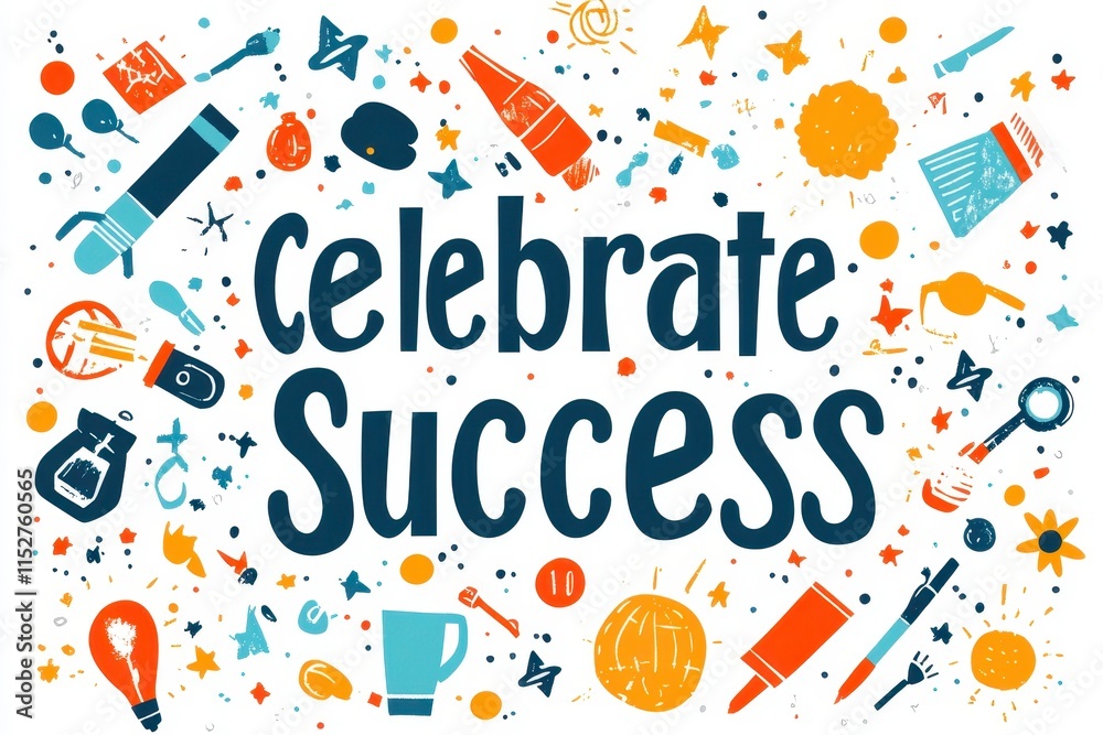 Fototapeta premium Celebrate Success with Creative Graphic Elements