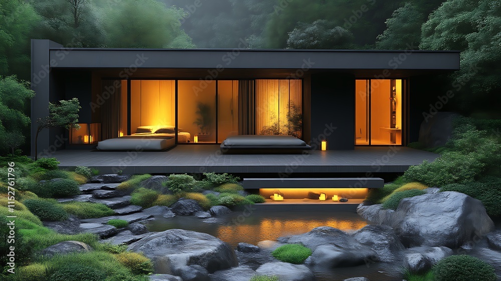 custom made wallpaper toronto digitalModern Minimalist House Nestled In Lush Green Forest