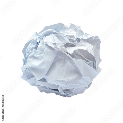 crumpled paper ball isolated transparent background