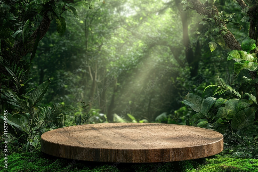 Wooden platform in lush green jungle. (1) Wooden platform in lush green jungle. (1)