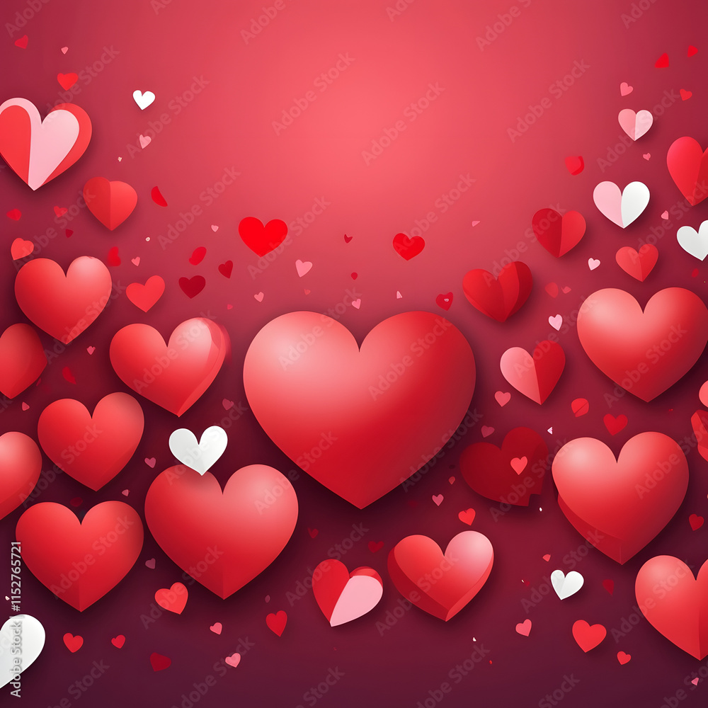 Valentines day background banner - abstract panorama background with red hearts - concept love Valentines day background banner - abstract panorama background with red hearts - concept love
