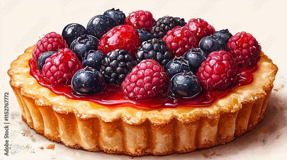 Mixed Berry Tart with Fresh Blueberries and Raspberries Mixed Berry Tart with Fresh Blueberries and Raspberries