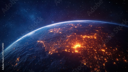 A satellite view of Earth at night, highlighting the eastern United States and parts of Central America and the Caribbean.
