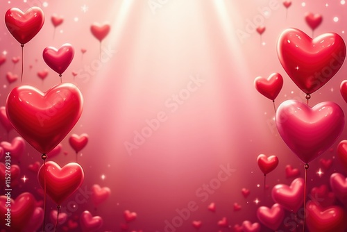 Celebrate Love with a Festive Display of Red Heart-Shaped Balloons for Romantic Occasions