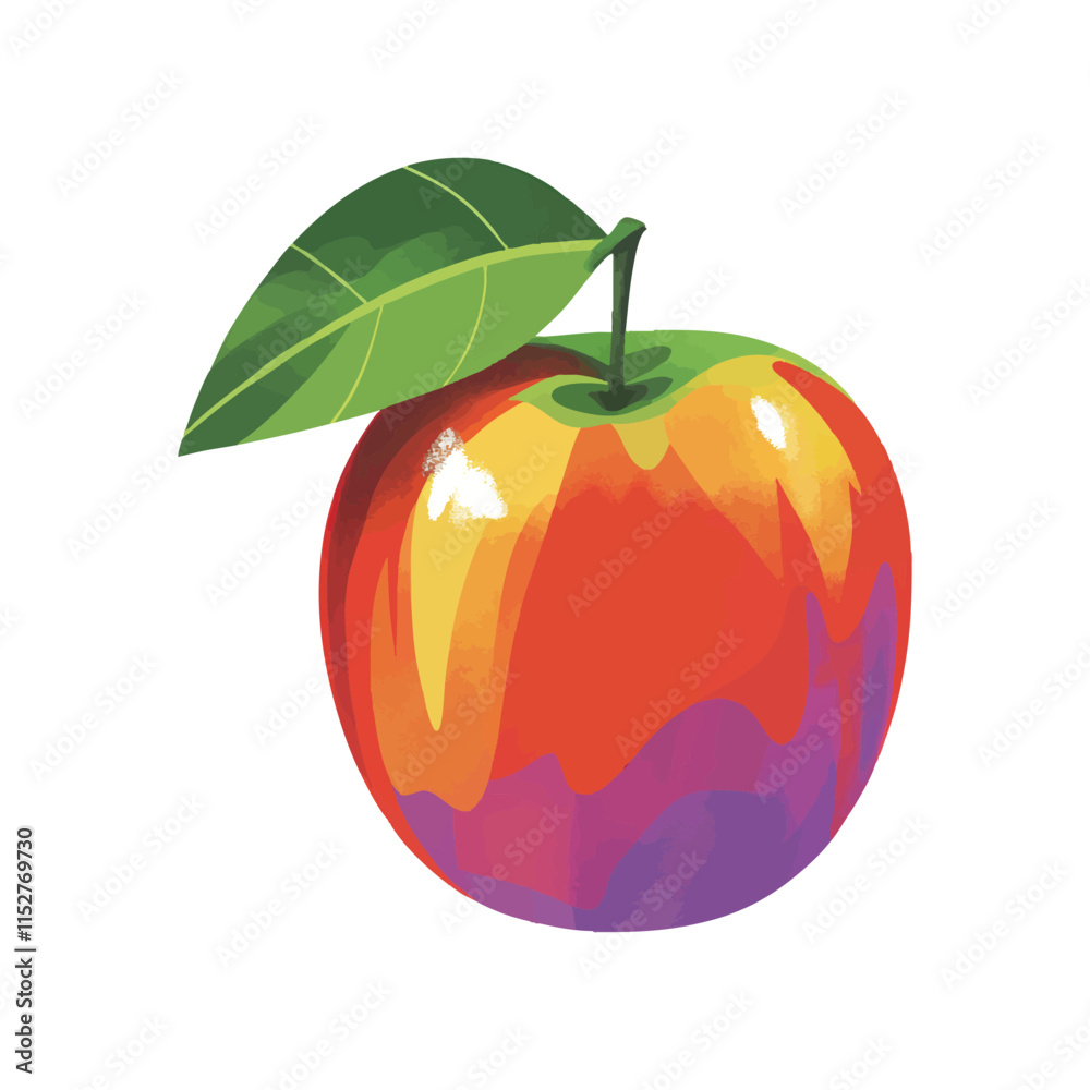 Vibrant vector illustration of an apple. Perfect for print and digital designs Vibrant vector illustration of an apple. Perfect for print and digital designs