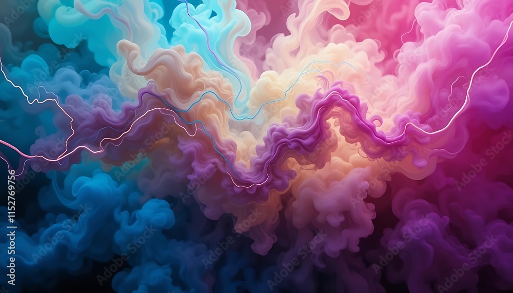 Abstract Colorful Swirling Smoke Cloud Design Abstract Colorful Swirling Smoke Cloud Design