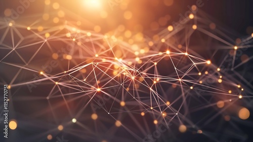 Abstract Network Connection: Glowing Nodes and Lines