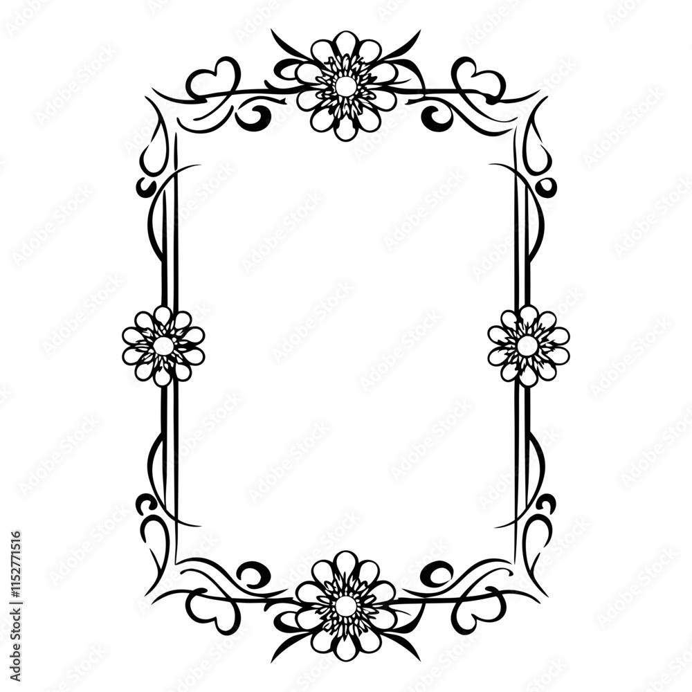 Elegant floral frame with empty copy space for text on a white background
Elegant floral frame with empty copy space for text on a white background