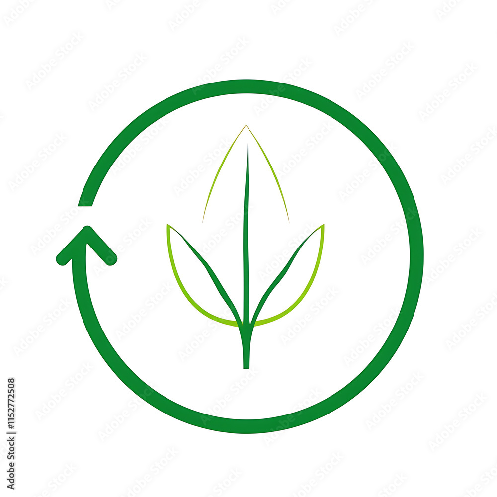 “Illustration Highlighting Renewable Resources” – A symbolic design showing a green leaf inside a circular arrow, representing renewable resources and sustainability, on a white background.
“Illustration Highlighting Renewable Resources” – A symbolic design showing a green leaf inside a circular arrow, representing renewable resources and sustainability, on a white background.