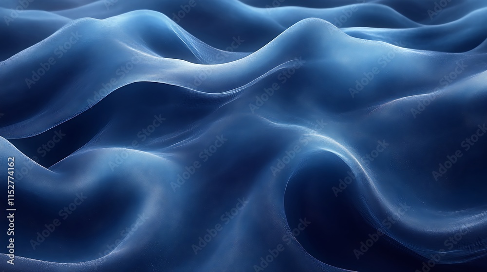 Fototapeta premium Abstract Blue Waves Digital Art Background