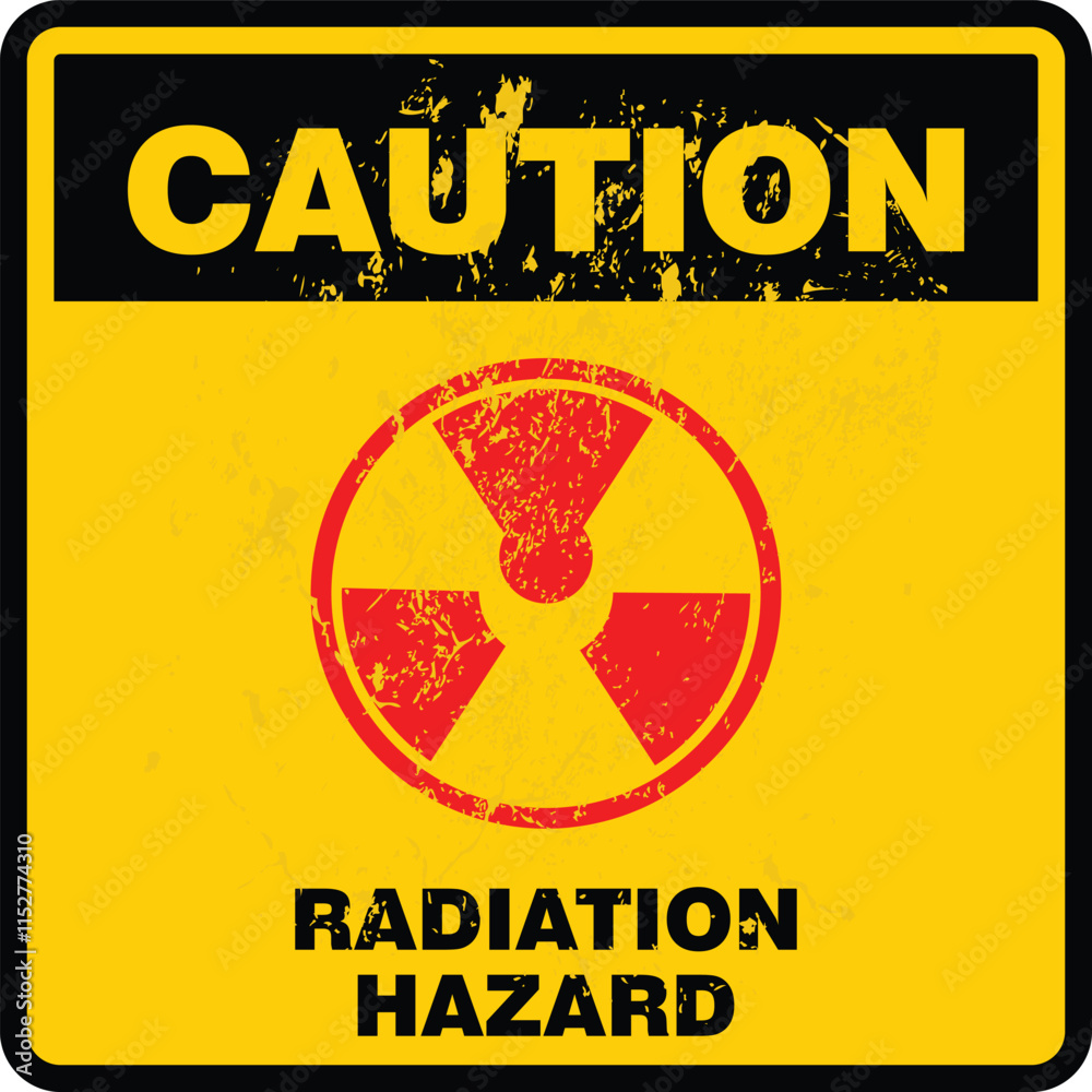 Obraz premium Caution, radiation hazard, sign vector