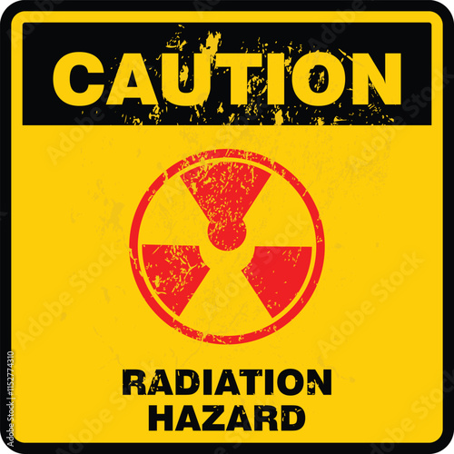 Caution, radiation hazard, sign vector