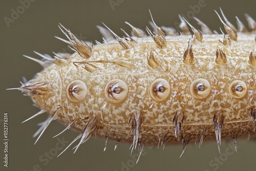 Close-up of a spiky pupa with spiracles photo