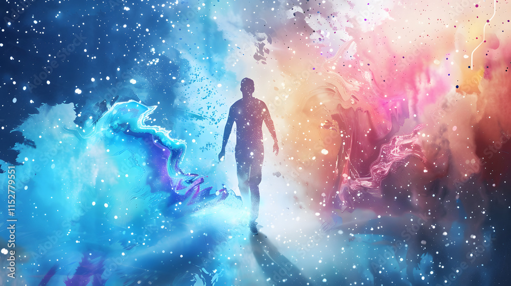 Fototapeta premium Teleportation Effect effect watercolor