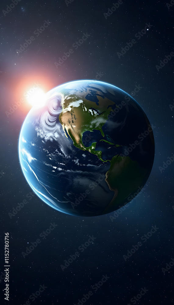 Fototapeta premium earth in space. , Generative, AI, masterpiece, with white tones