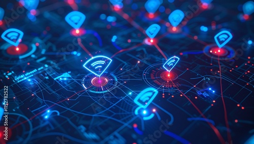 A web of glowing connection points on an abstract digital background