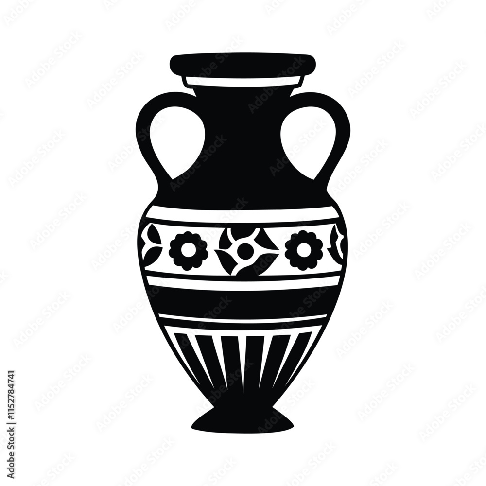artistic vase silhouette vector for pottery and decorative themes