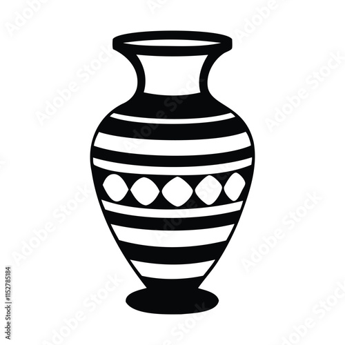 artistic vase silhouette vector for pottery and decorative themes