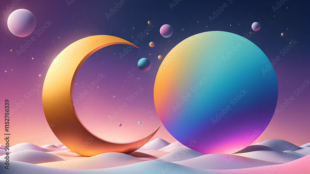 Fototapeta premium 3D renderings of abstract background representing the hopes, love, and success of 2025.