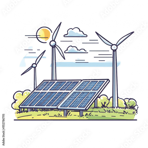 Simple Illustration of Renewable Energy Sources