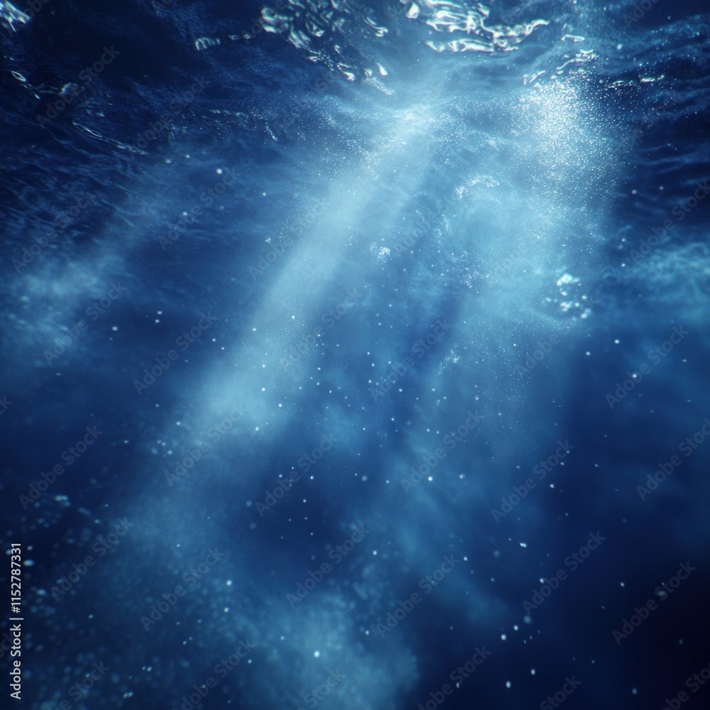 Underwater scene with sunbeams and particles. Underwater scene with sunbeams and particles.