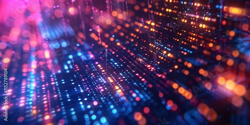 Wallpaper Mural A vibrant digital backdrop background with glowing network connections. Torontodigital.ca