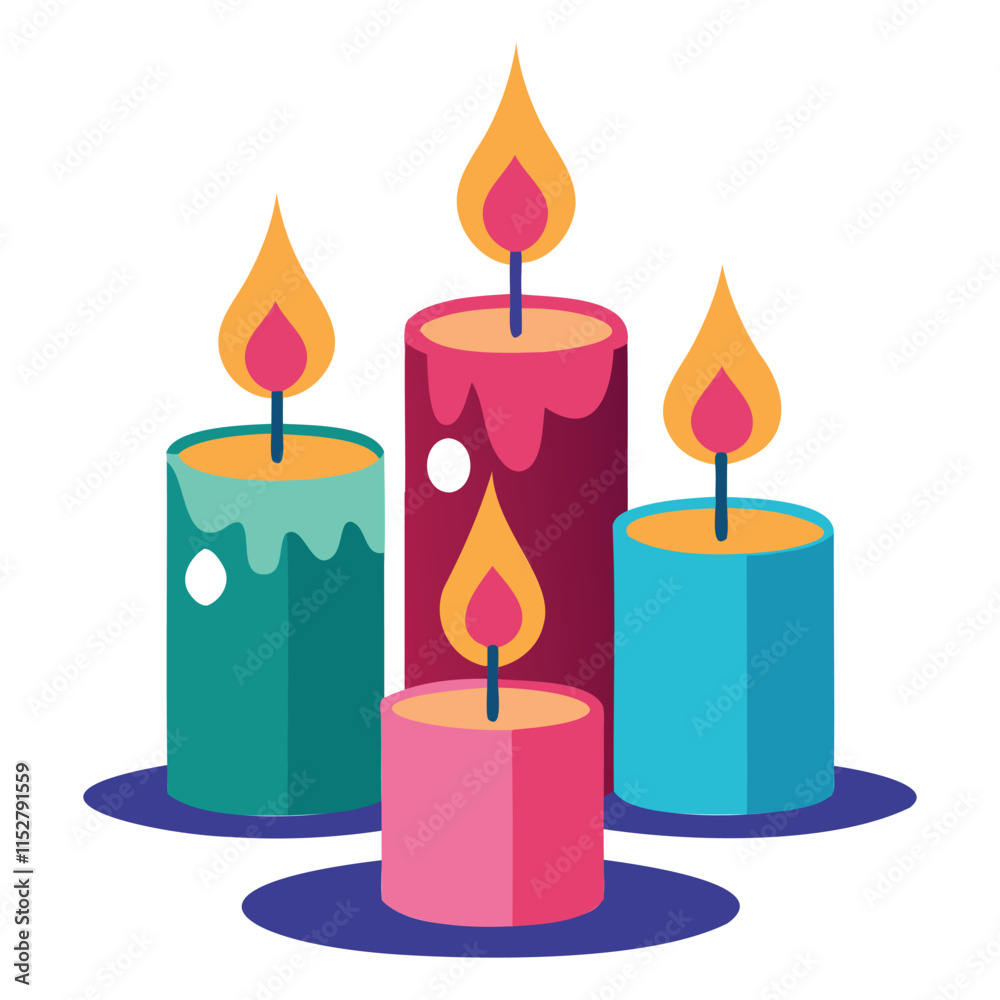 candles vector art featuring burning flames and decorative designs candles vector art featuring burning flames and decorative designs