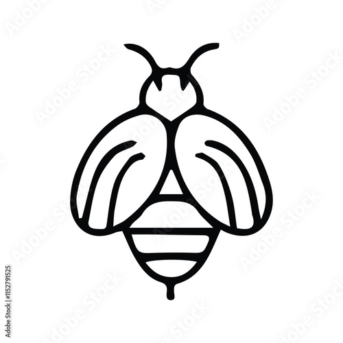 Flying Insect Vector Icon. Flying Insect Illustration. Isolated on White Background.