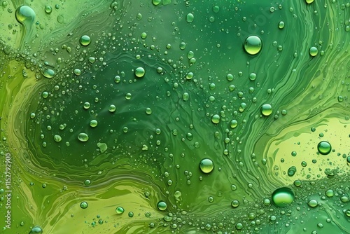 Wallpaper Mural a close up of a green and yellow liquid with bubbles Torontodigital.ca