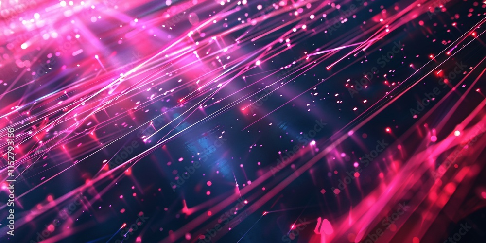 Obraz premium A glowing web of digital connections on an abstract background. with purple dot color