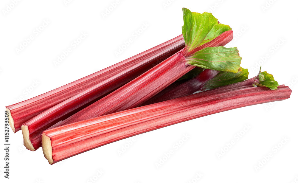 High-Quality PNG of Rhubarb stalks Isolated on White Background – High Resolution High-Quality PNG of Rhubarb stalks Isolated on White Background – High Resolution
