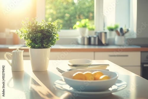 Wallpaper Mural Bright and Inviting Breakfast Table Setup Torontodigital.ca