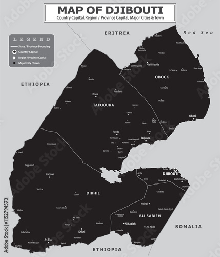 African Countries Geography Political map. Political map of country with capital, province or state capital, major cities and town.