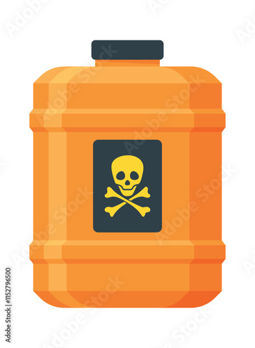 Plastic barrel with radioactive substances