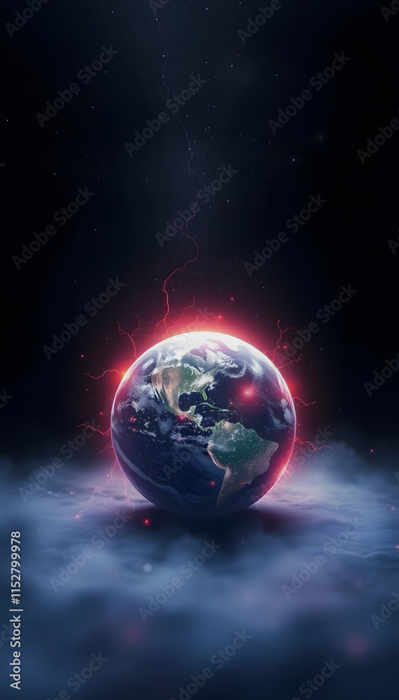 Earth aura - digital picture, energy concept, glowing neon, with white tones Earth aura - digital picture, energy concept, glowing neon, with white tones