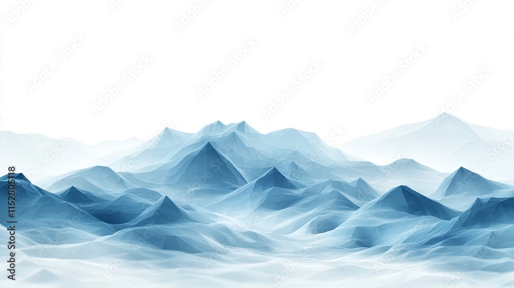 Fototapeta premium A tranquil, abstract representation of soft blue mountains under a light sky, capturing the beauty of nature's serenity.