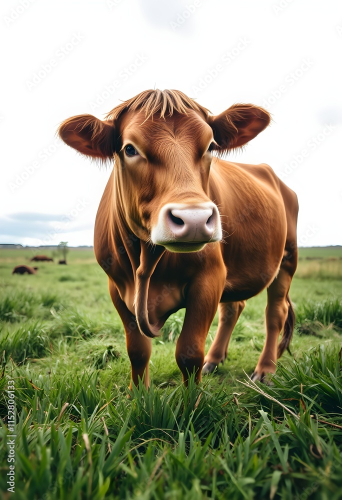 A Curious Cow in a Lush Green Pasture A Curious Cow in a Lush Green Pasture